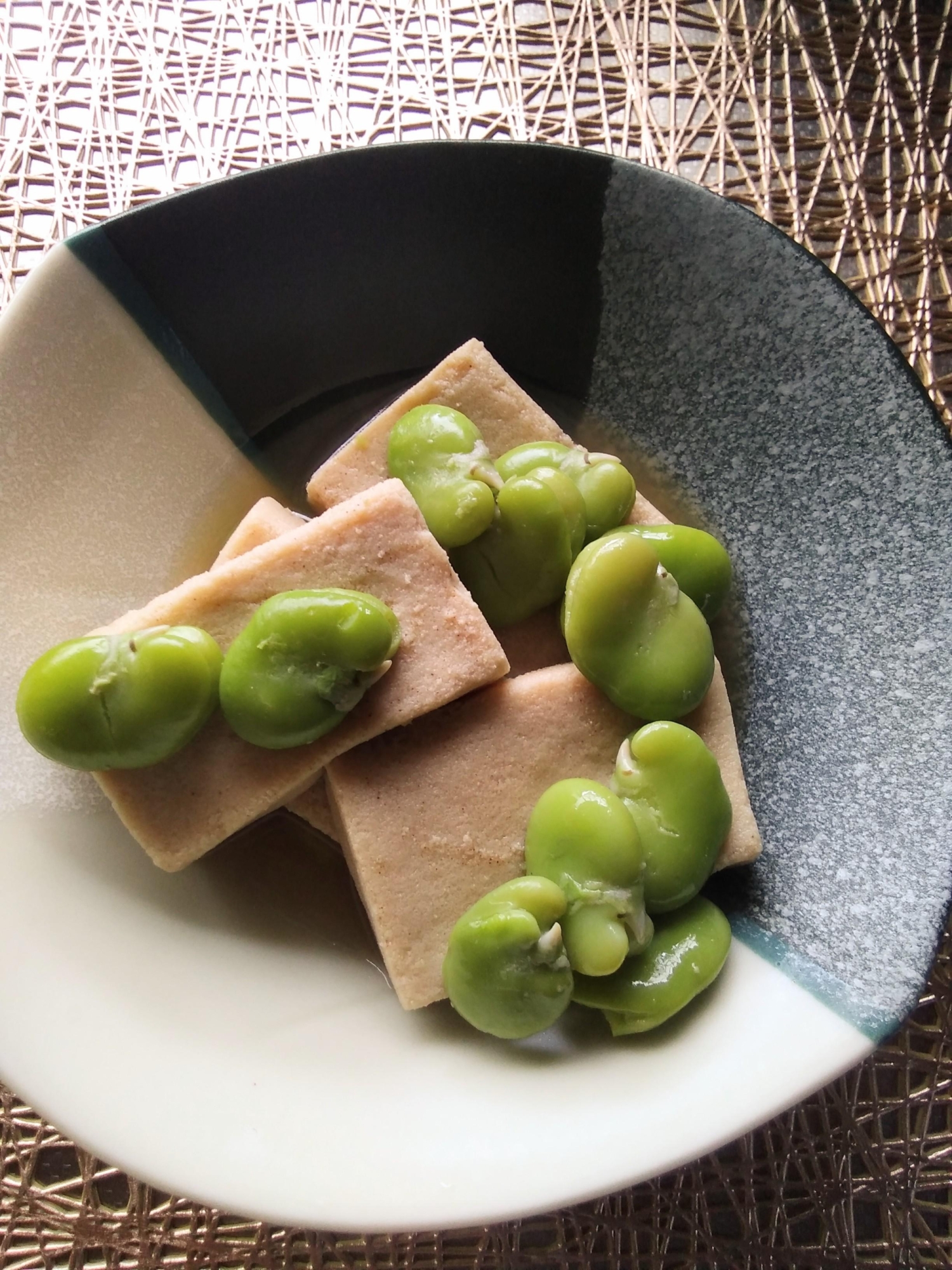 そら豆と高野豆腐の含め煮