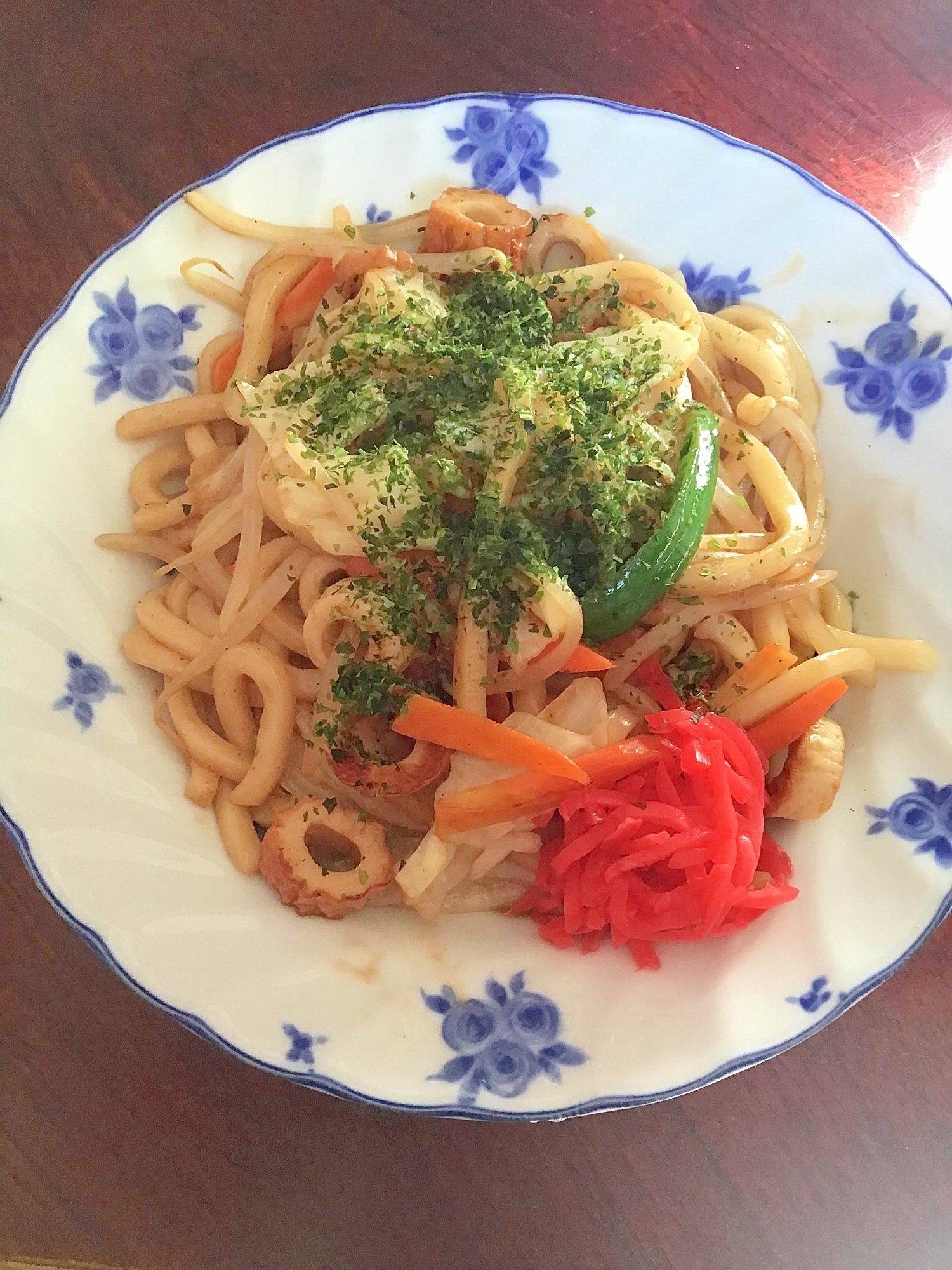 チクワの焼うどん＠焼肉のタレ味。