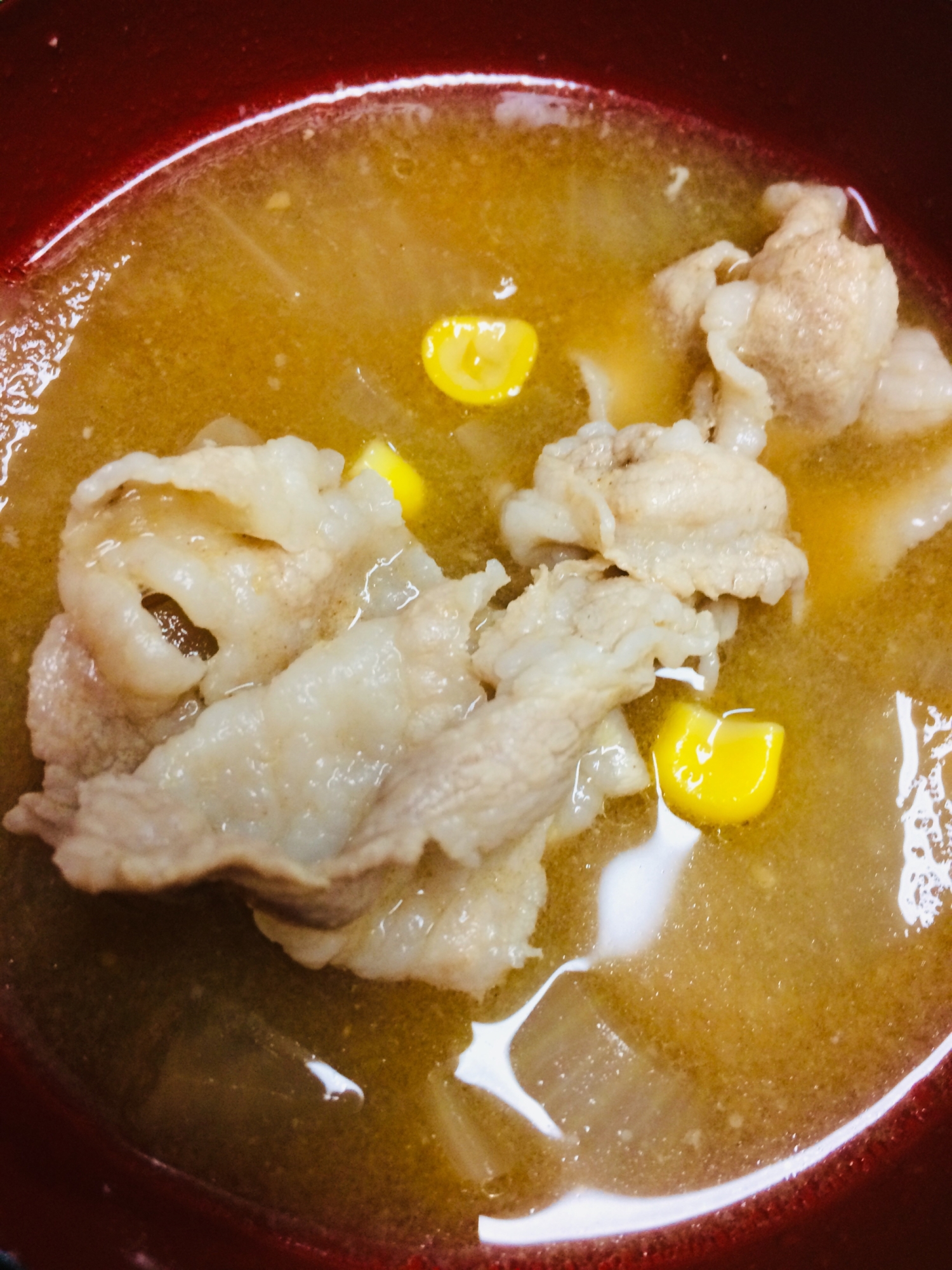 豚バラ肉とコーンと大根の味噌汁 レシピ 作り方 By ドーナツ 楽天レシピ