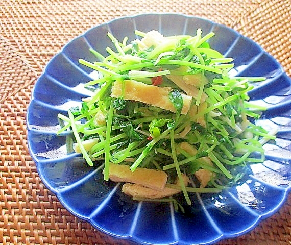 作り置きにも♪豆苗と油揚げのナンプラー炒め