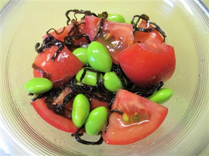 夏にオススメ☆トマトと枝豆の塩こんぶ和え