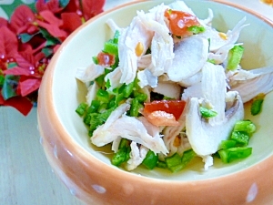 犬用 蒸し鶏とマッシュルームのサラダ レシピ 作り方 By Jp S ビートル 楽天レシピ