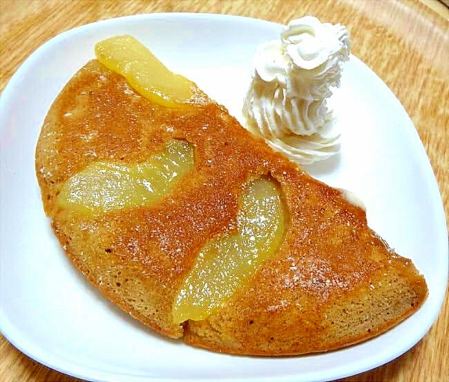 洋梨のチョコ風味パンケーキ