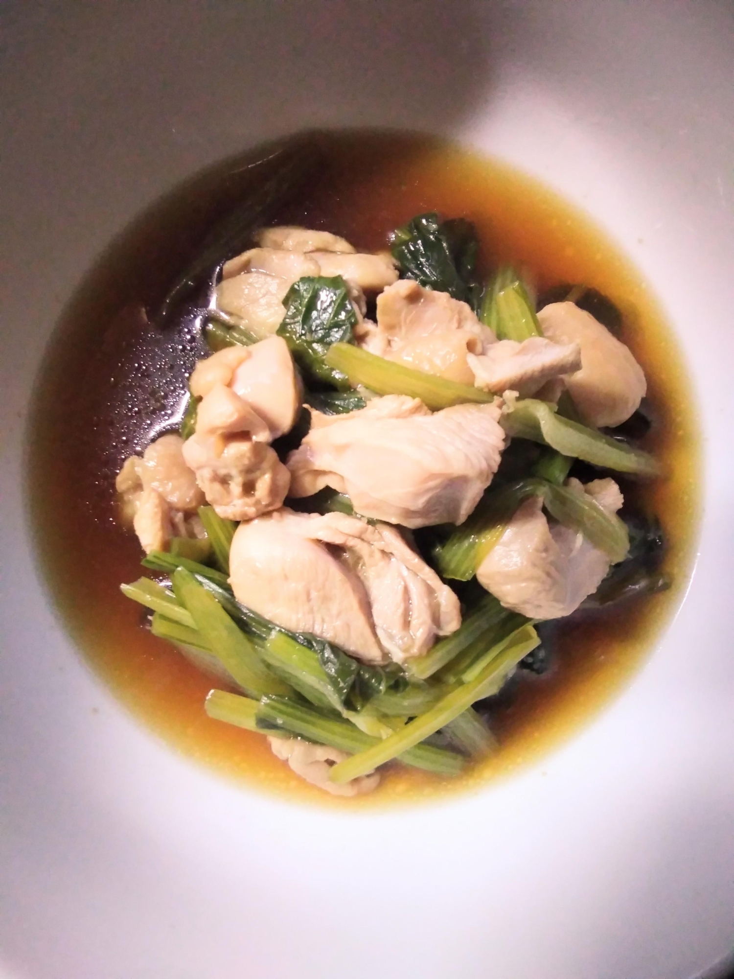 小松菜と鶏もも肉の煮浸し