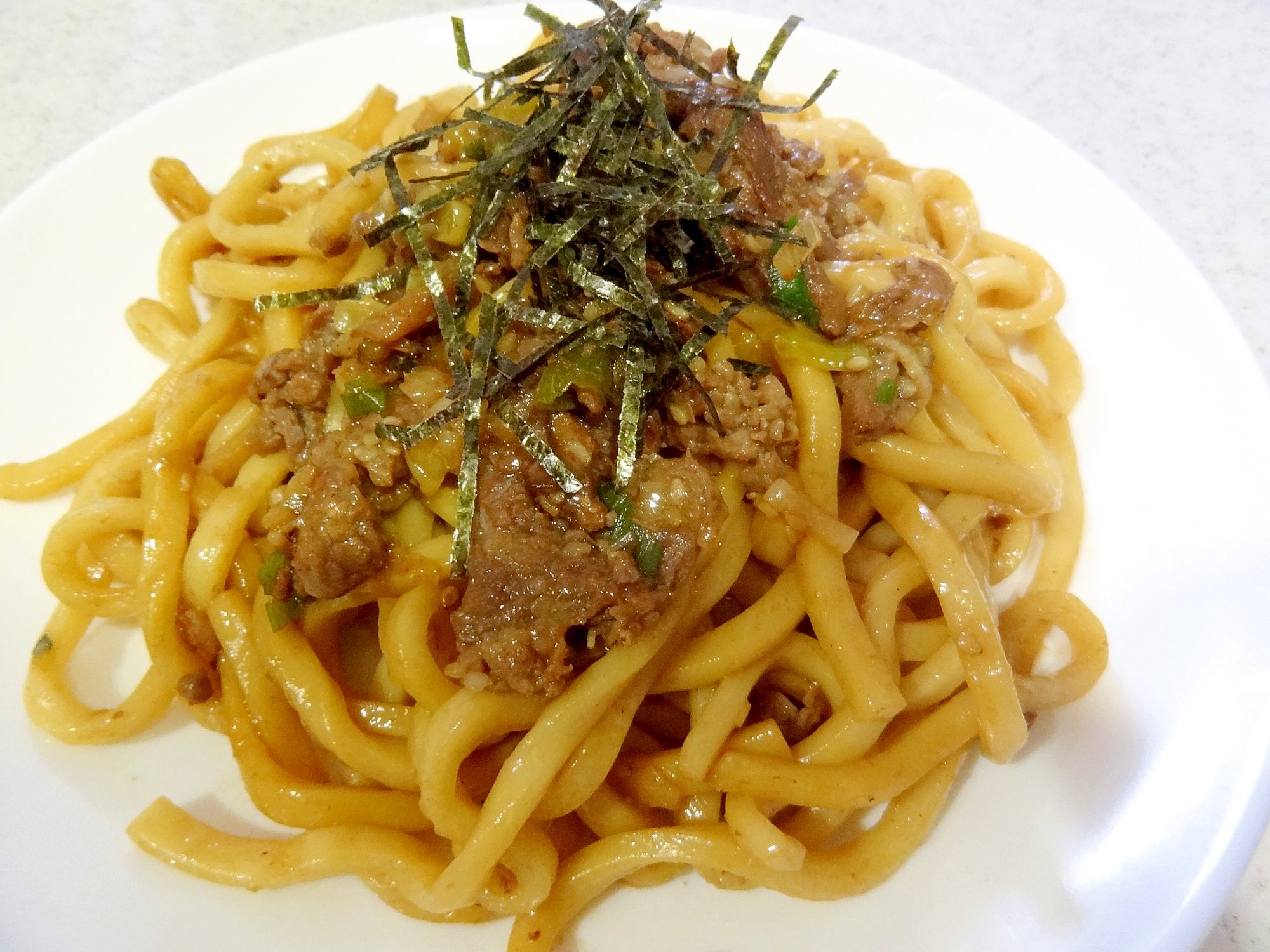 コストコのプルコギビーフで焼きうどん