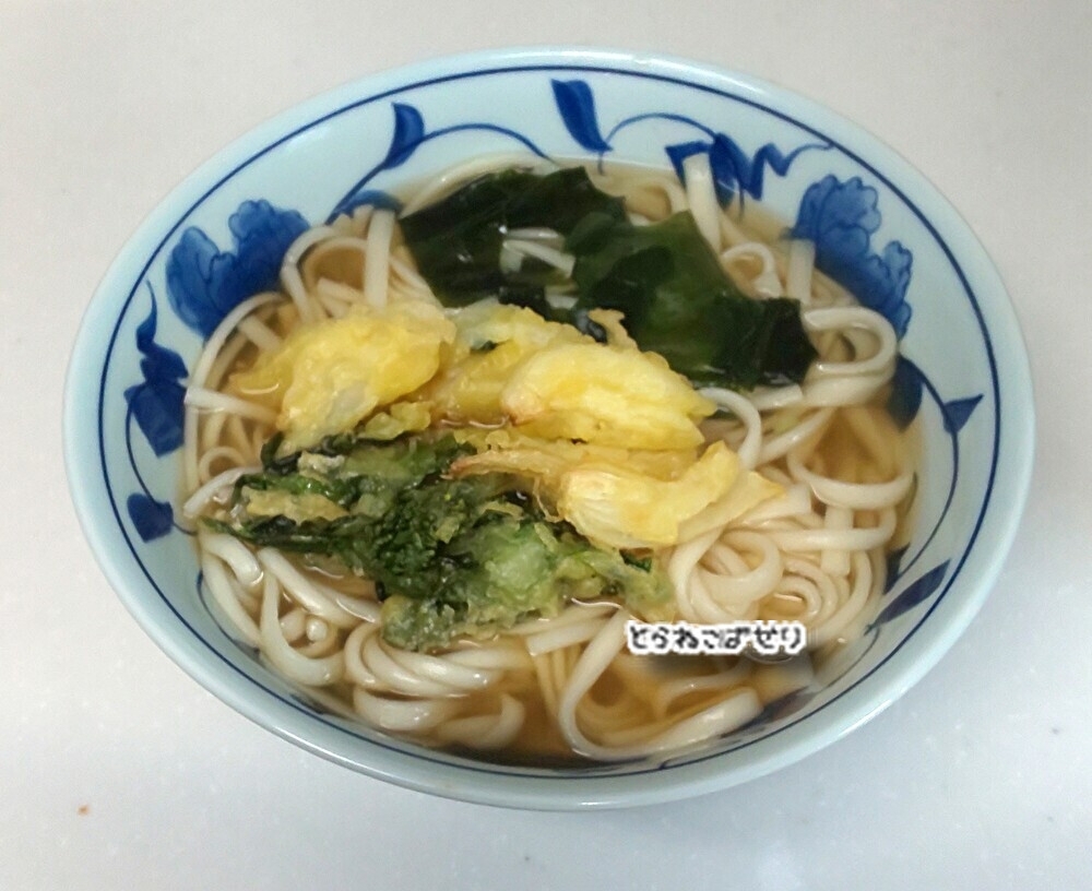 春の味✨たけのこと菜の花の天ぷらうどん
