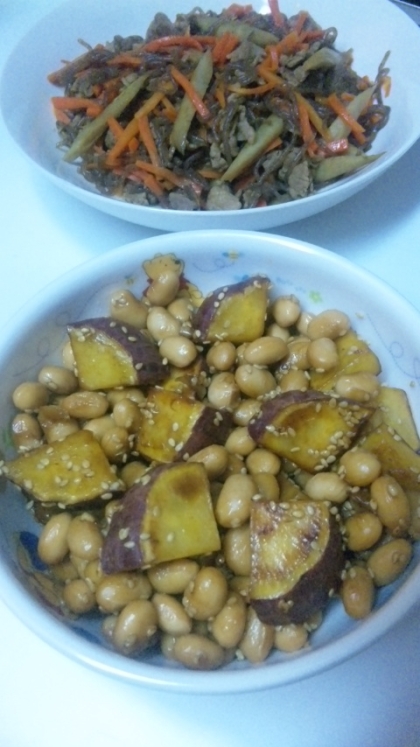 さつま芋と大豆の甘辛煮