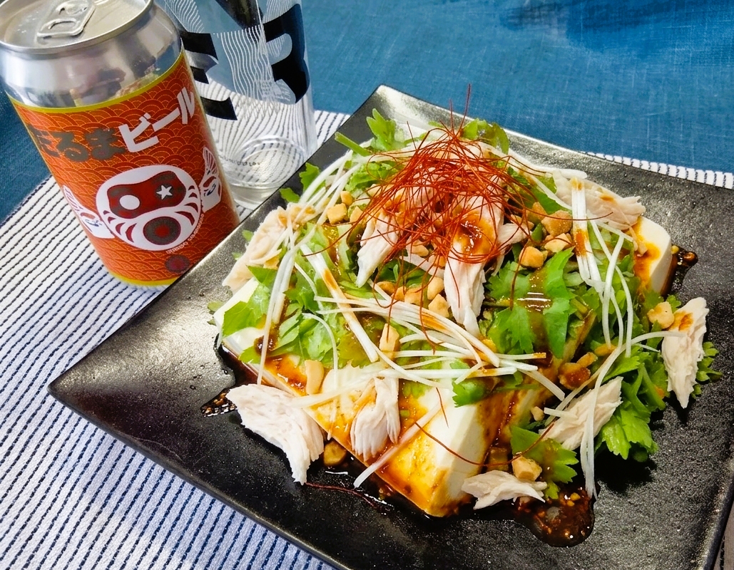 鶏ささみと豆腐のよだれ鶏風