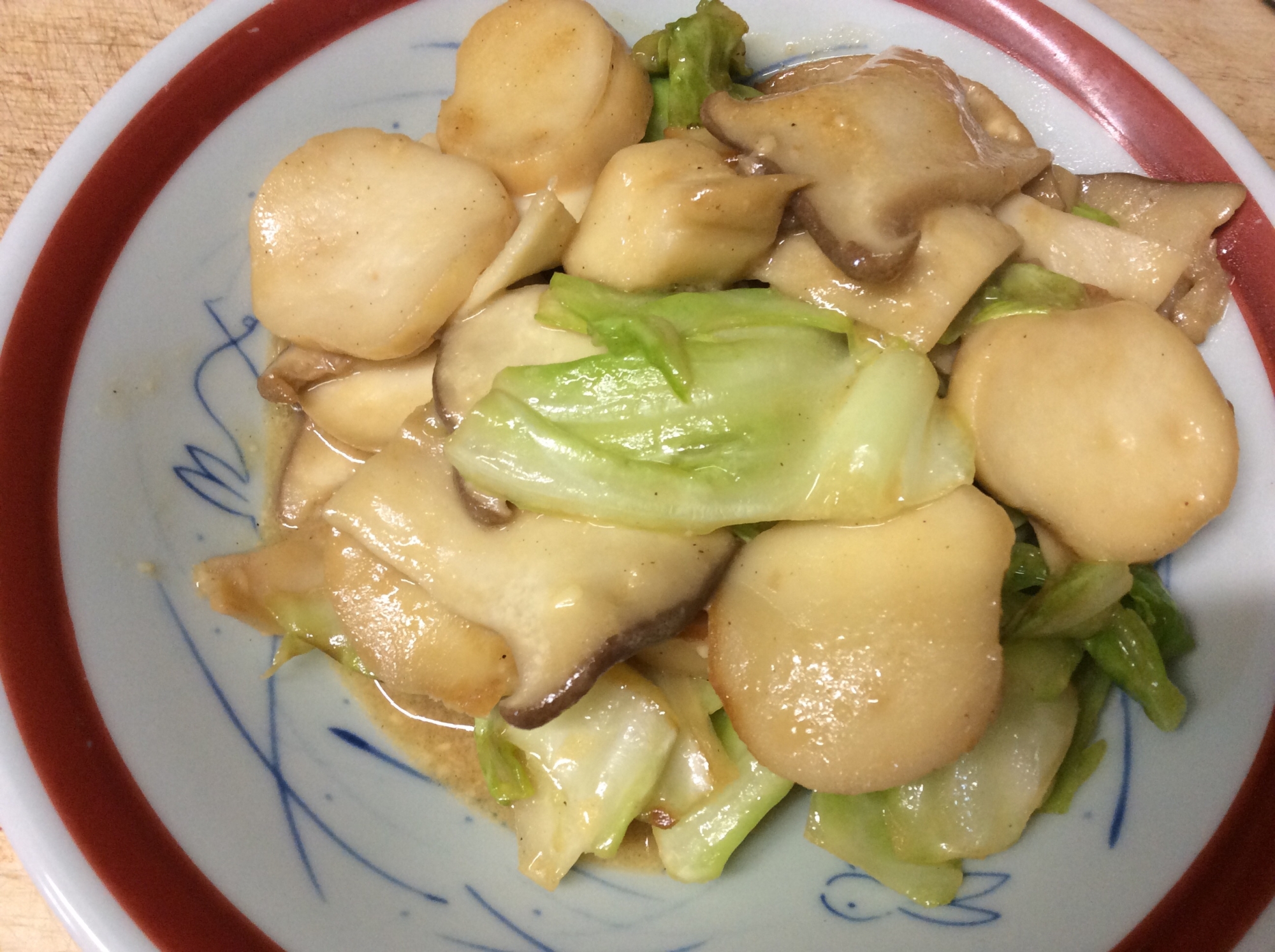 エリンギ とキャベツのマヨ醤油炒め