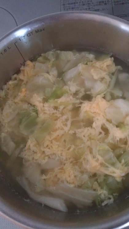 キャベツとたまごの中華スープ