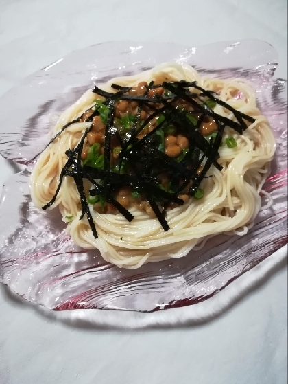 普通のそうめんに飽きたら♪ぶっかけ納豆そうめん