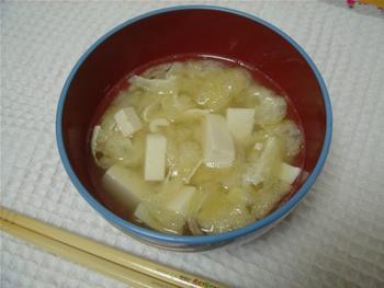 和朝食★豆腐と油あげのお味噌汁