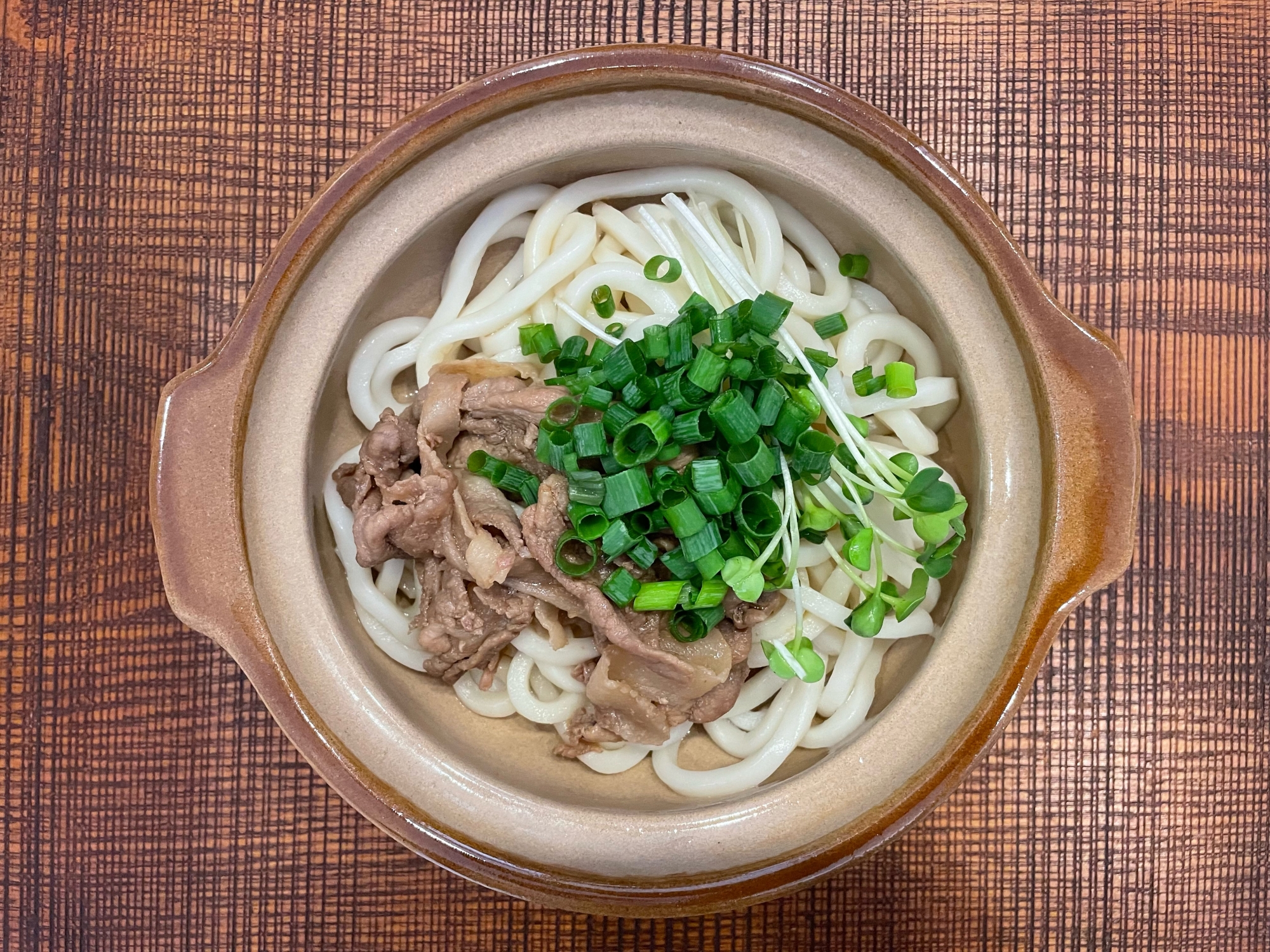 甘辛で美味しい！豚焼き肉うどん！