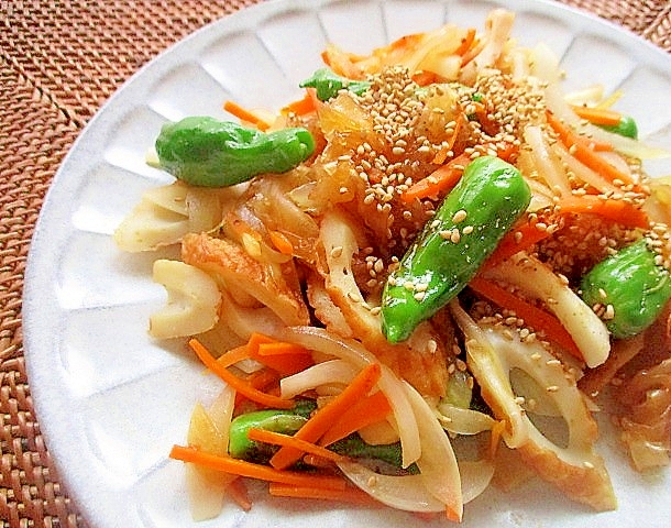 野菜とライスペーパーの焼き肉のたれ炒め