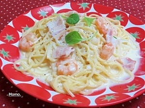 エビとベーコンのカルボナーラ レシピ・作り方 by Momo. - 楽天レシピ