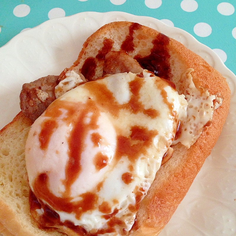 男子飯 豚肉と目玉焼きのトースト レシピ 作り方 By Thank You Good Bye 楽天レシピ