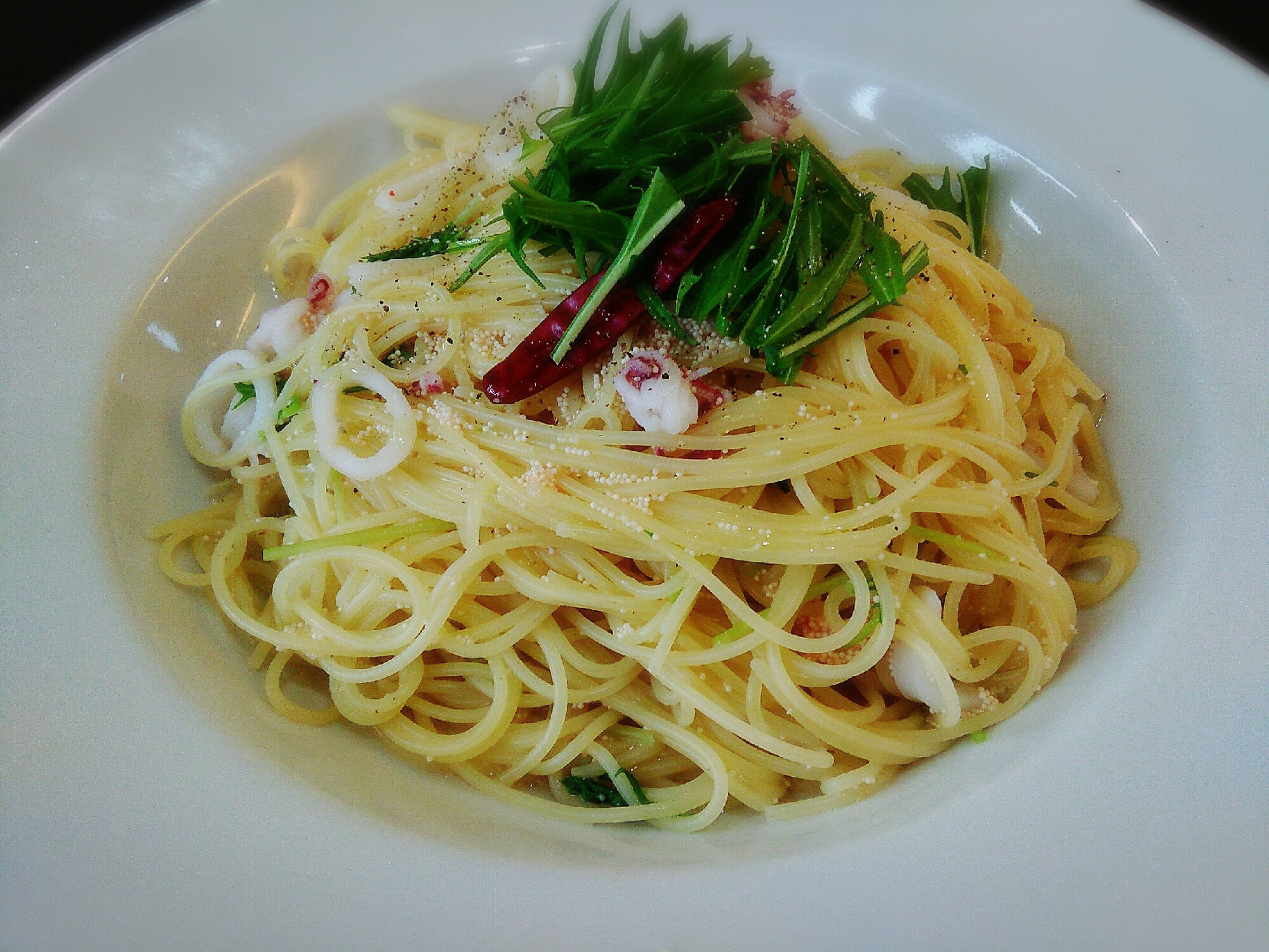 小イカと明太子のスパゲッティーニ