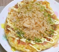 白菜とキャベツと玉ねぎのお好み焼き