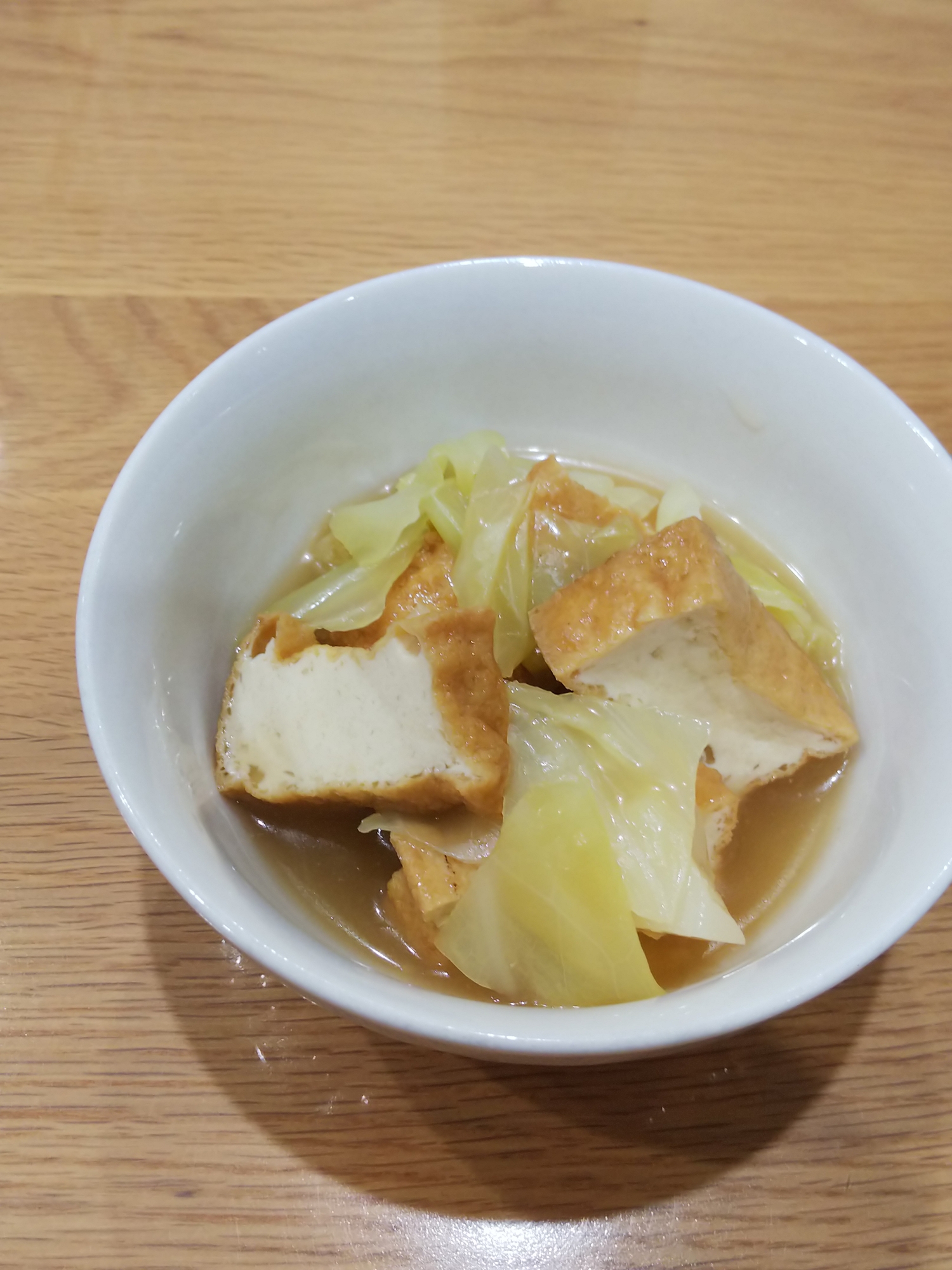 調味料は2つ☆厚揚げとキャベツの生姜煮