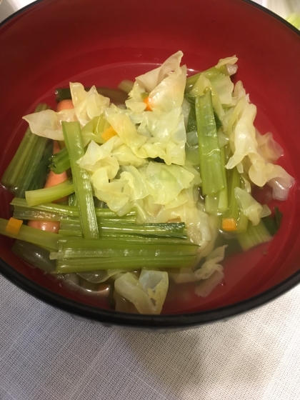 冷蔵庫にある野菜とミックスベジタブルで作りました！簡単でした！