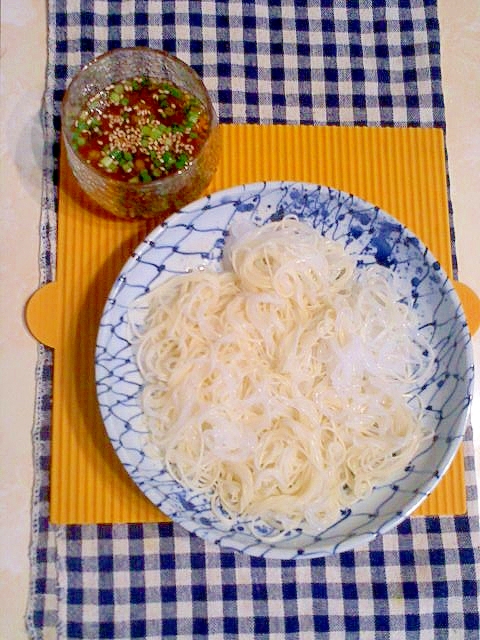 しらたきの嵩増し素麺♪