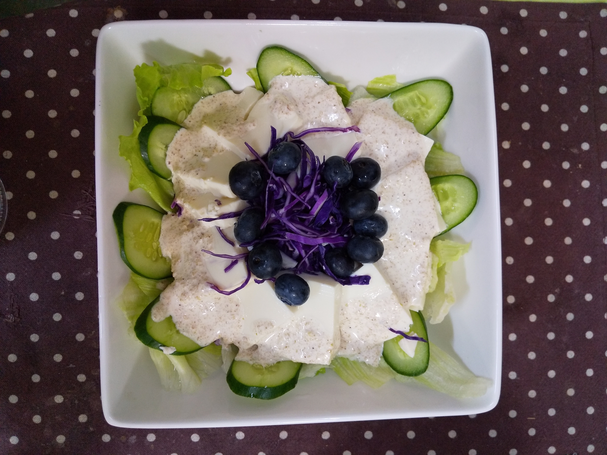 紫キャベツと豆腐のサラダ