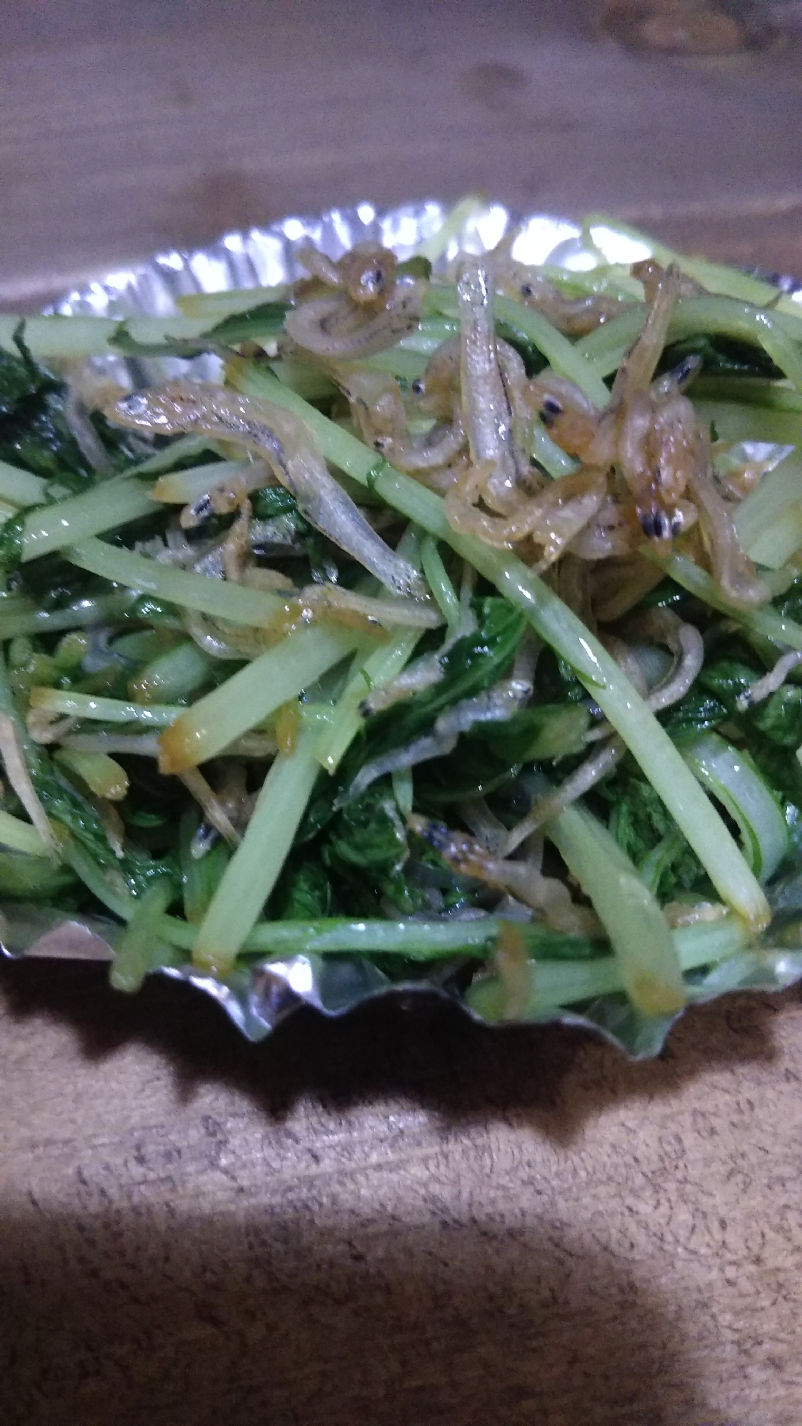 水菜とちりめんのバター醤油炒め(о´∀`о)