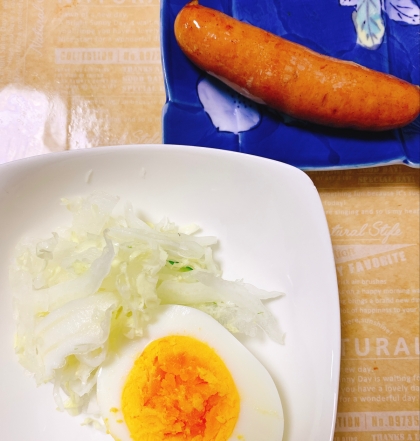 鶏肉☆ゆで卵☆キャベツのサラダ☆