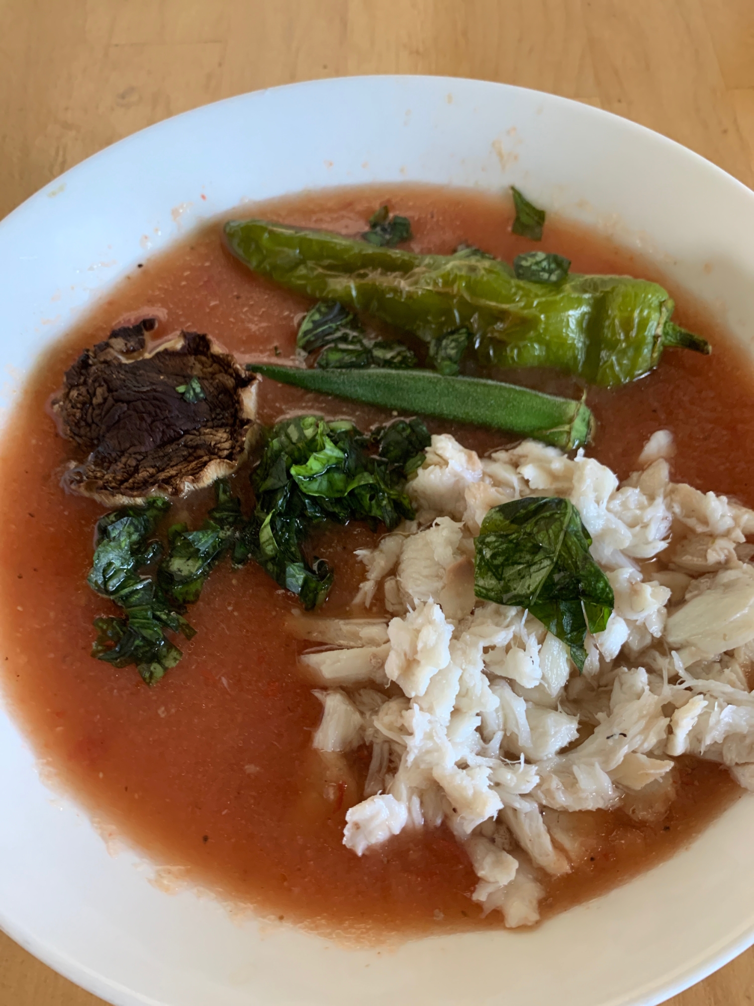 焼き野菜と鯛のトマトスープ