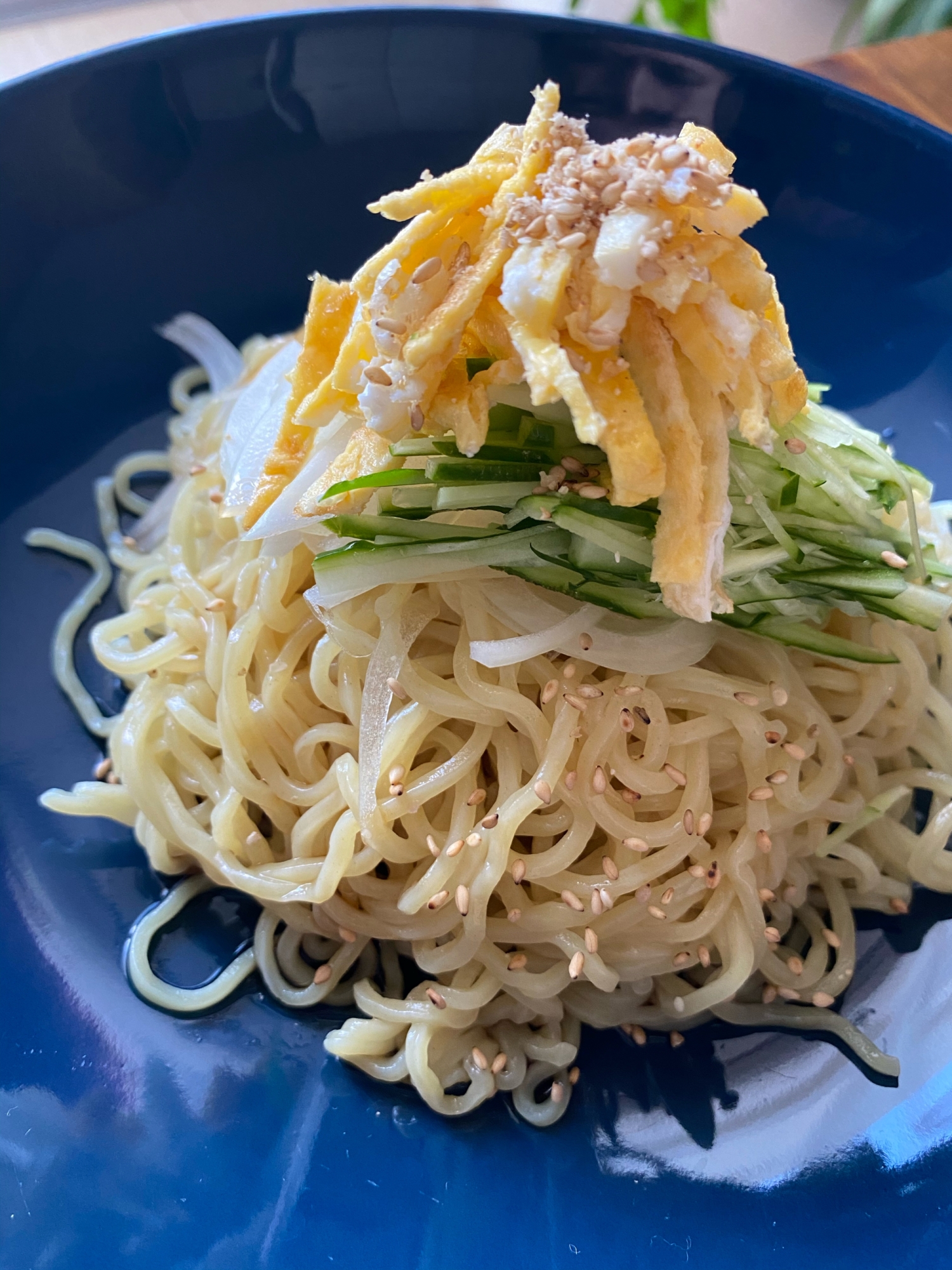 麺つゆで食べる　冷やしざるラーメン【油不使用】