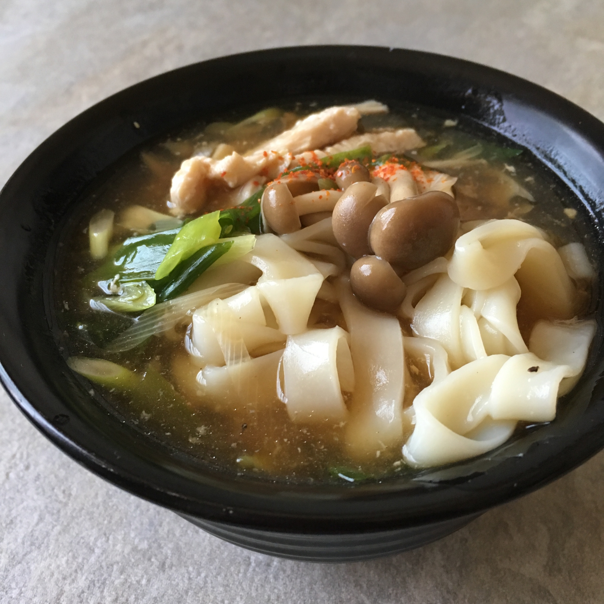 レンジで麺上手de鶏きしめん♪