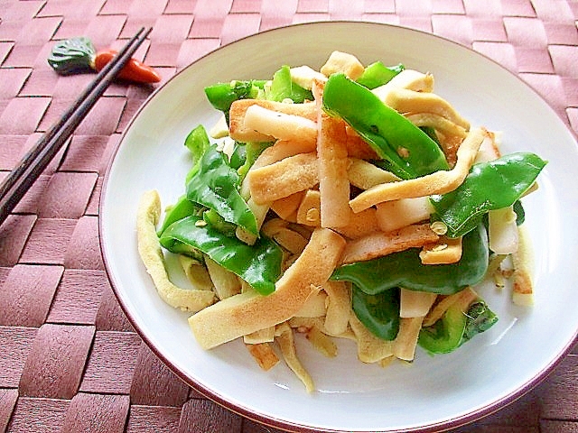 簡単!高野豆腐とピーマンの生姜塩炒め