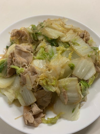 豚肉と野菜と春雨の炒め煮