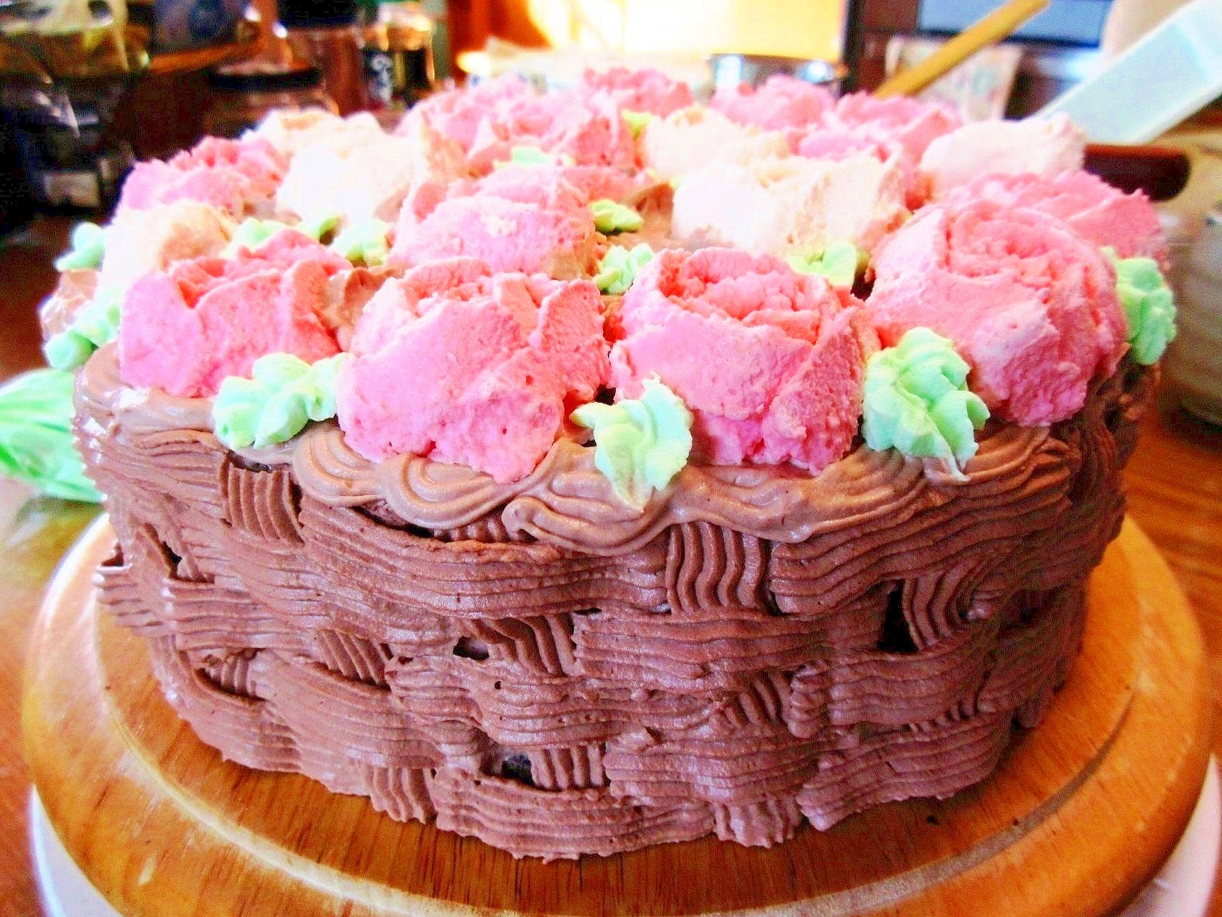 お花バスケットのケーキ