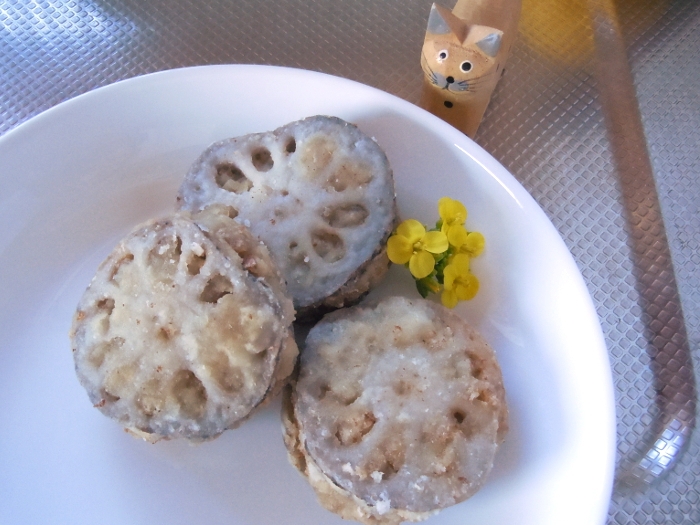 食物繊維たっぷりれんこんのはさみ揚げ