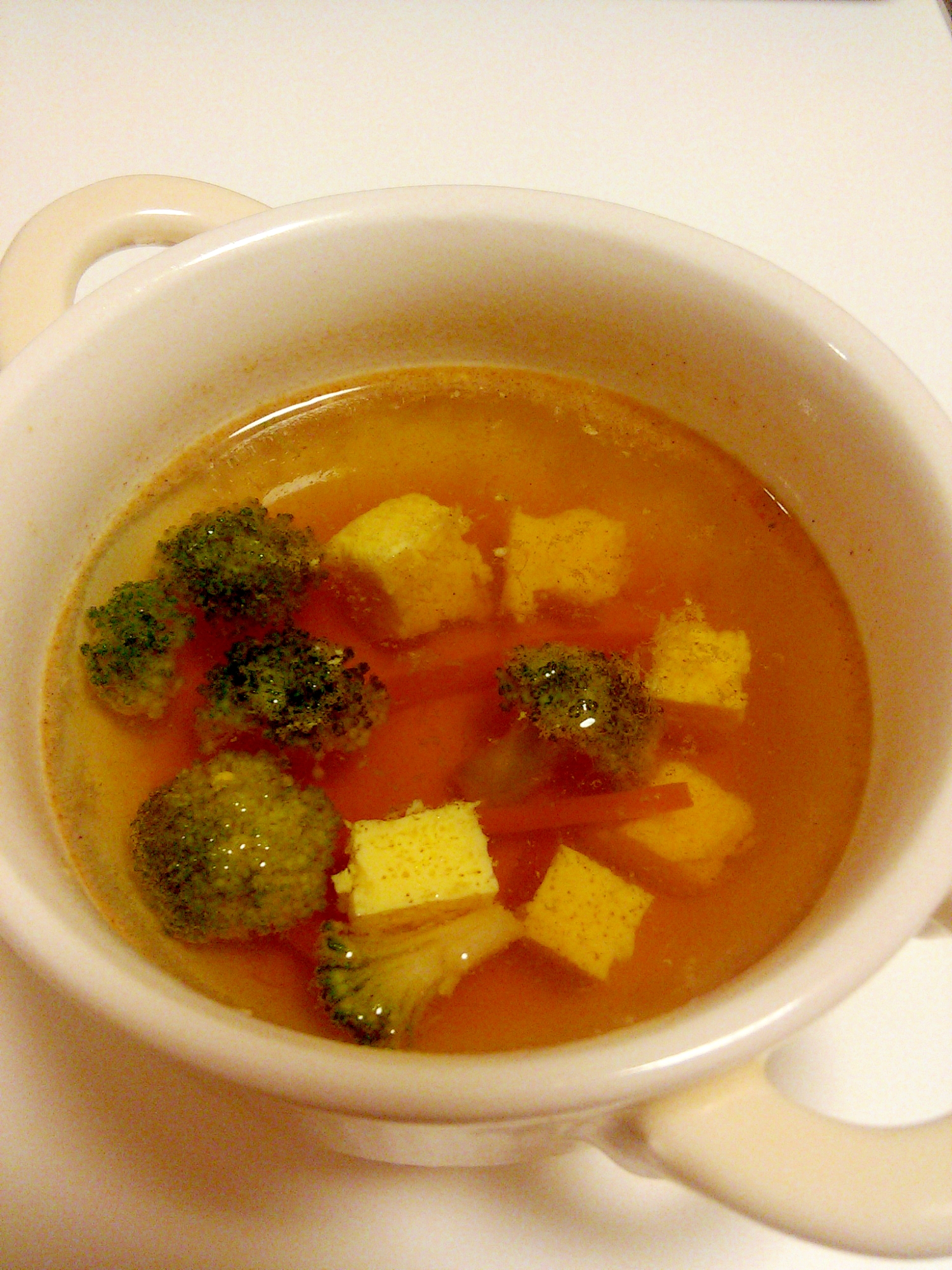 簡単★たまごとブロッコリーとにんじんの和風スープ
