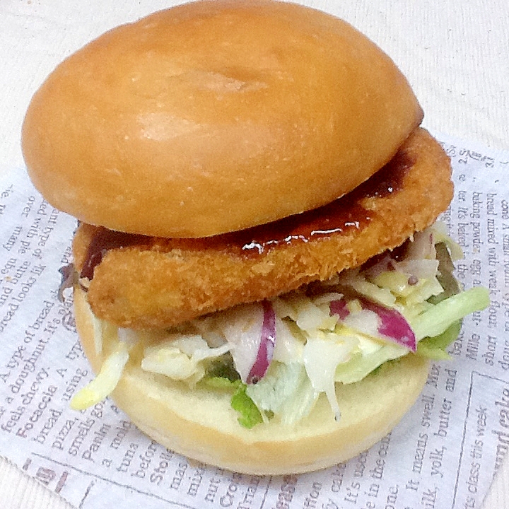 おうちで作る‼︎シンプル✳︎カツバーガー