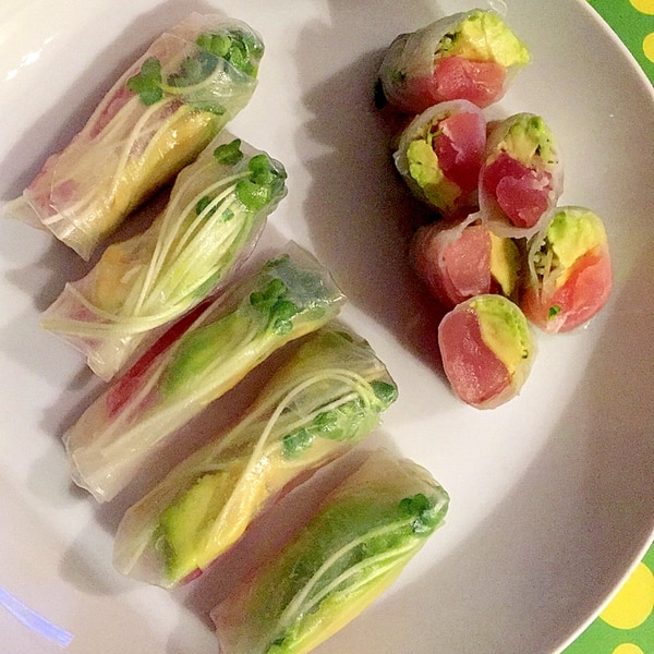 まぐろとアボカドの和風生春巻き レシピ 作り方 By くろねこ かふぇ 楽天レシピ まぐろとアボカドの和風生春巻き レシピ 作り方 By くろねこ かふぇ 楽天レシピ