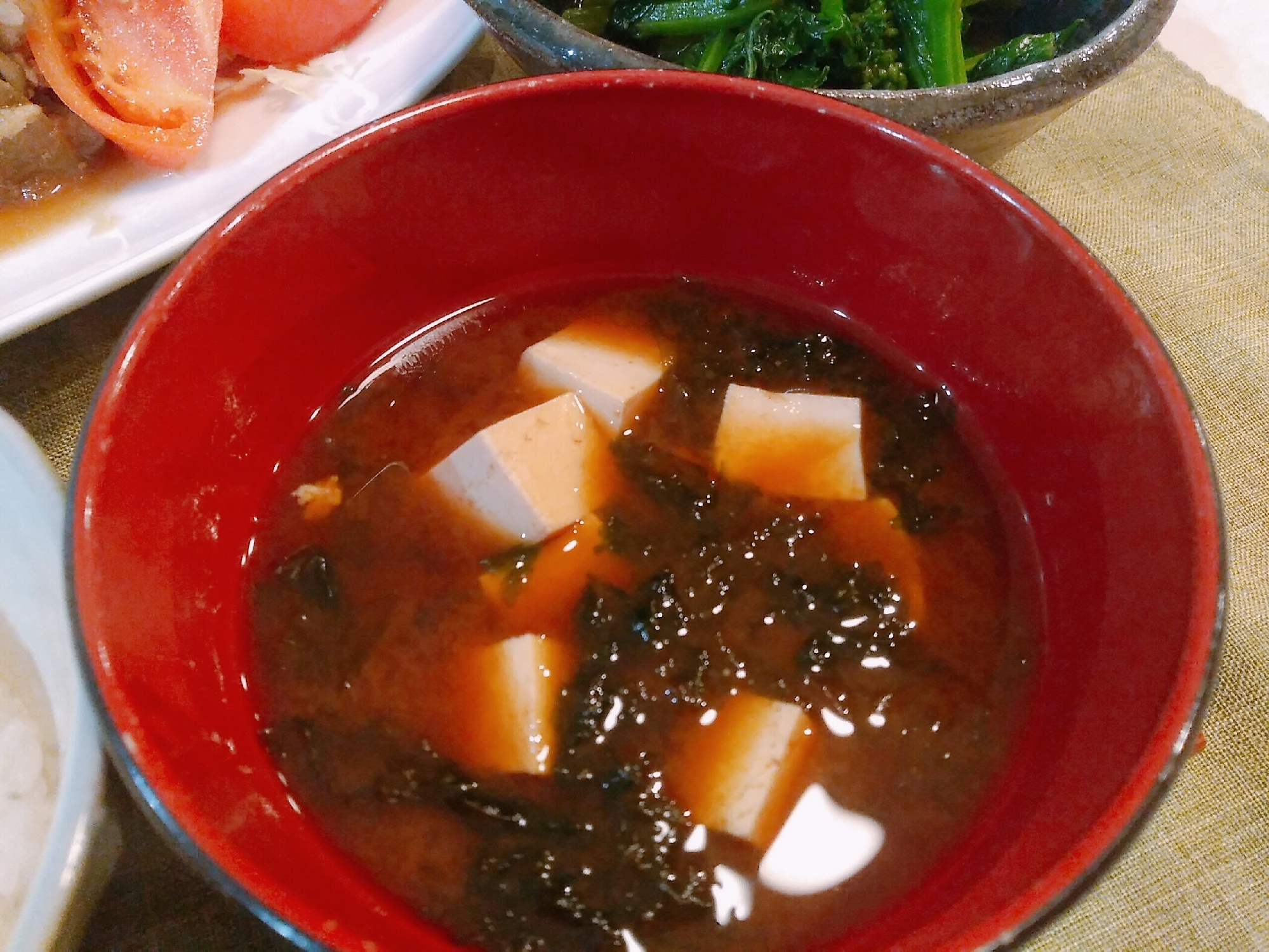 我が家の定番！あおさと豆腐のお味噌汁☆