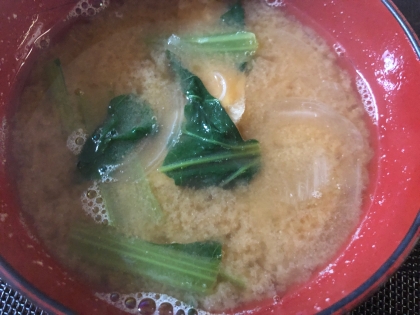 小松菜・たまねぎ・じゃがいもの味噌汁
