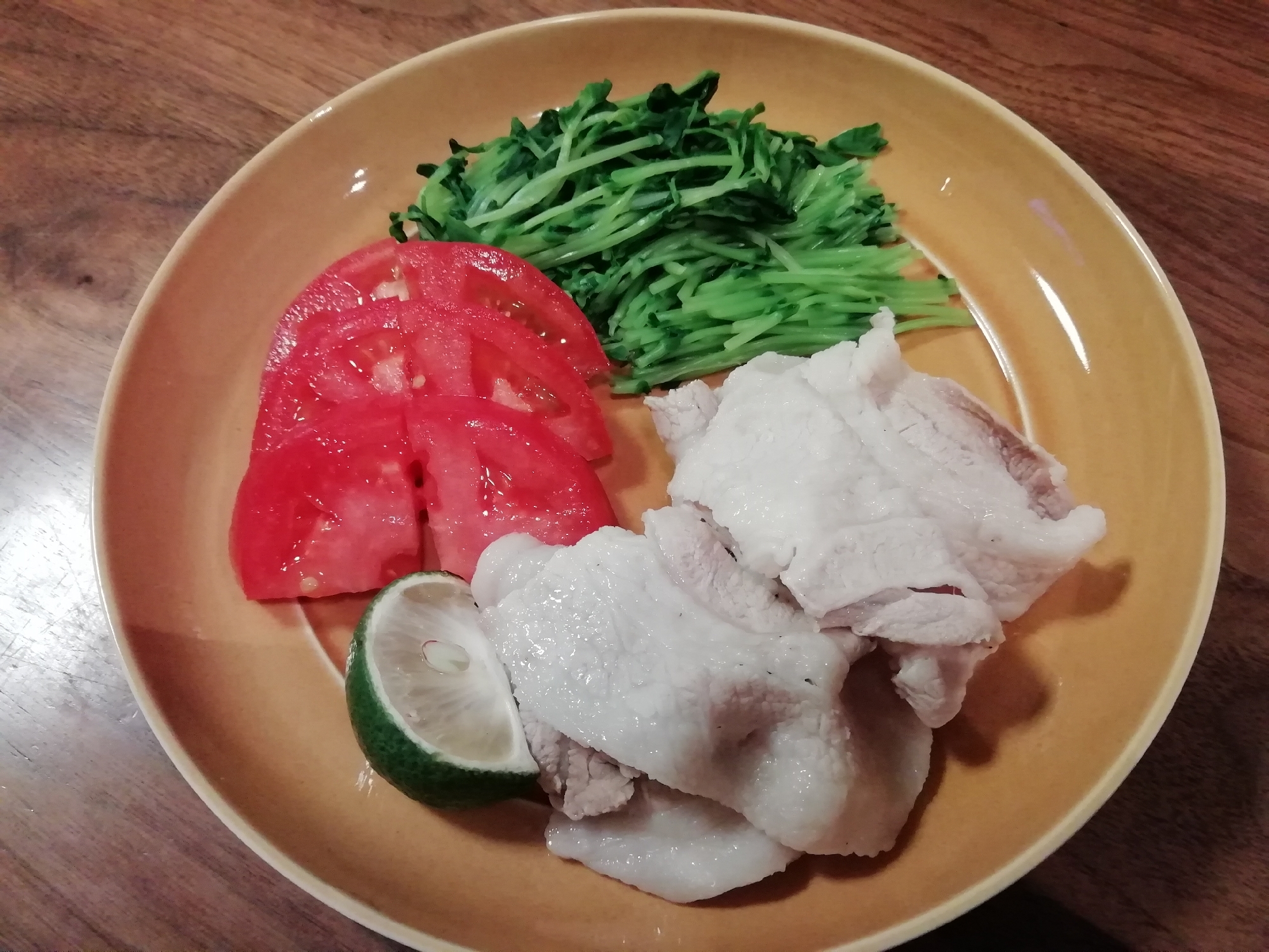 豆苗と豚肉の冷しゃぶ