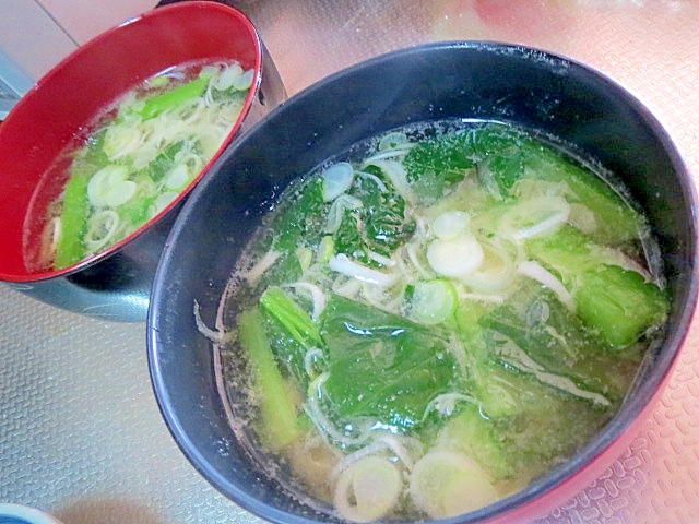 小松菜とネギのお味噌汁