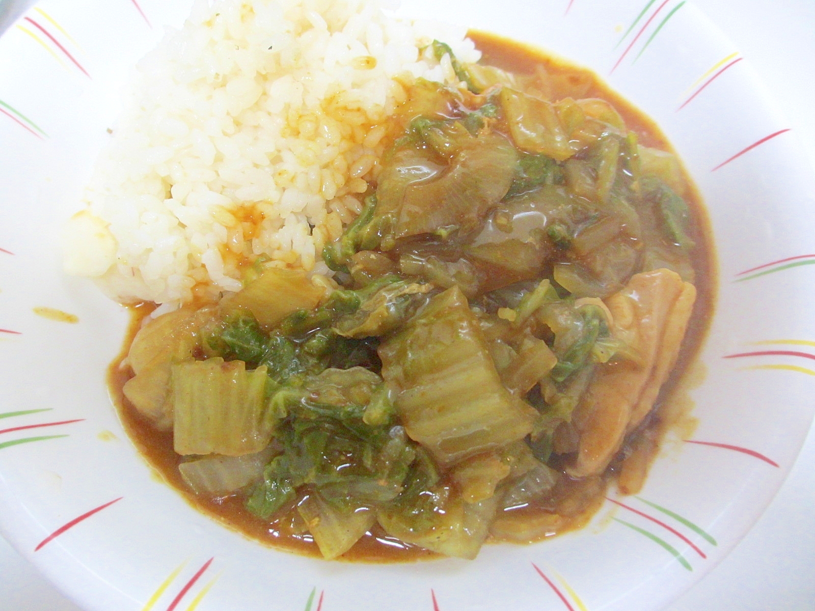 白菜とチキンのカレー