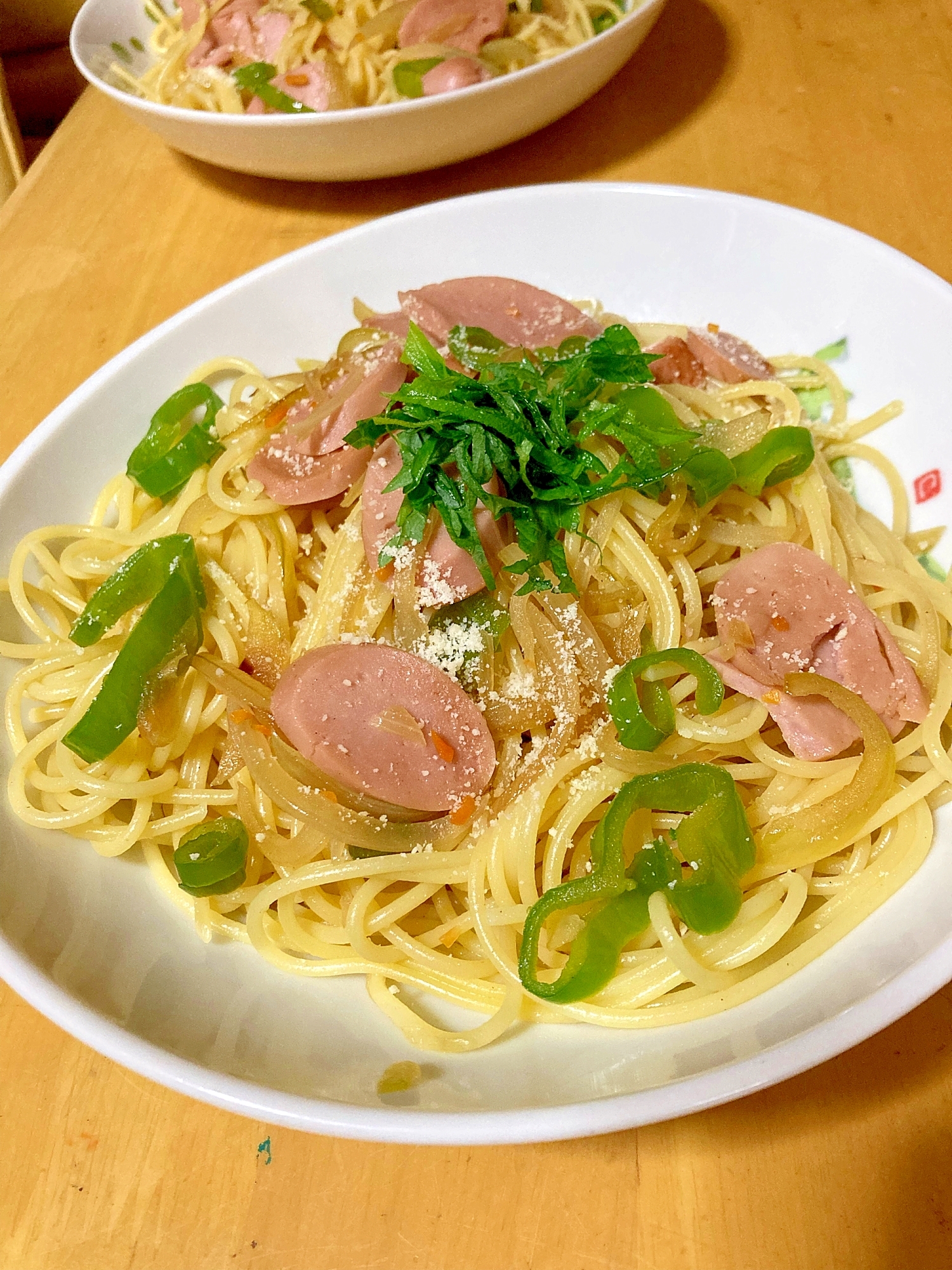 大葉香る魚肉ソーセージスパゲティ