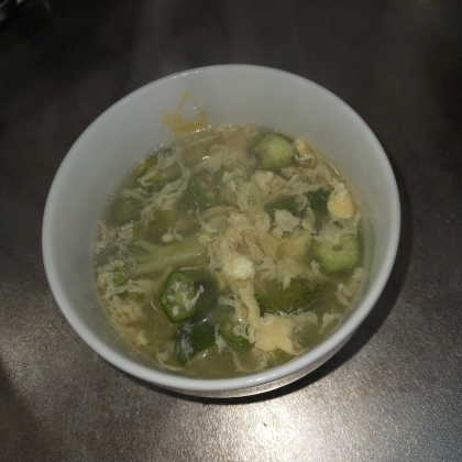 ぬるねばスープは寒い日の夜食にぴったりだと思って作ってみました。美味しかったです★
