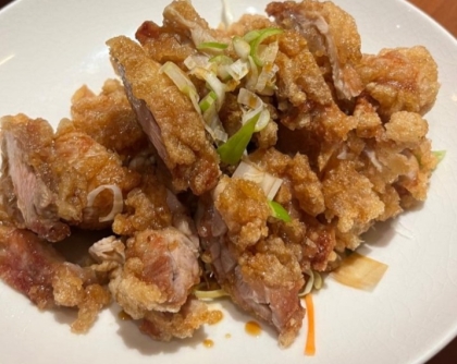 鶏唐揚げで油淋鶏