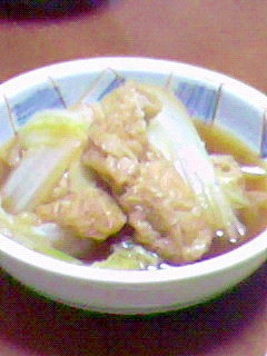 白菜とおあげさんの煮物☆めんつゆでさっと簡単♪