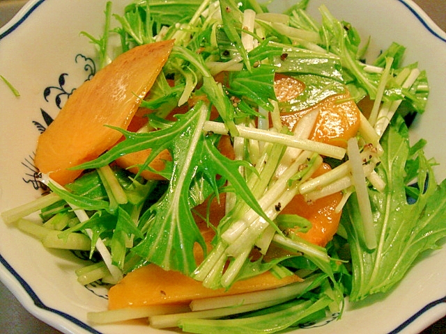 柿と水菜のサラダ レシピ 作り方 By ねあっっ 楽天レシピ