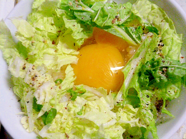簡単♪白菜とマジックペッパーソルトの卵かけご飯
