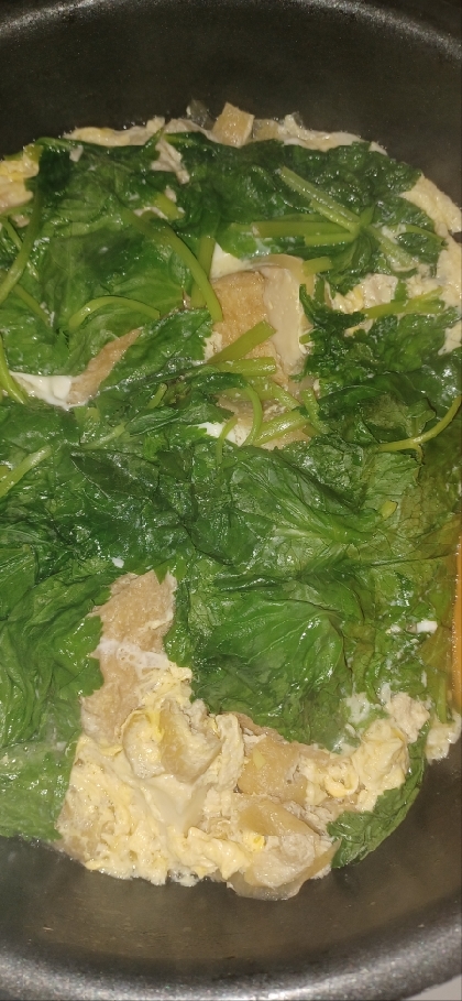 節約簡単！麺つゆで絹厚揚げの卵とじ